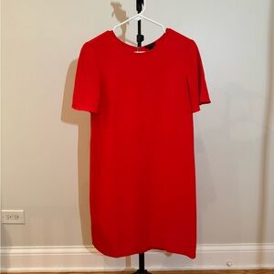 Ann Taylor Bright Red Crewneck Dress